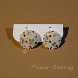 White Flower with Multicolor stone Earring Set JR-316