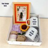 Personalized Gift Box with Sunflower Crochet & Candle JNK-5255