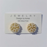 Delicate Golden Earrings with Lustrous Pearls (Moti) JR-309
