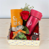 Cozy Indulgence – Tea, Chocolate & Candle Gift Box HSL-55