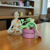 Personalized Candle With Buddha Statue & Alarm Clock