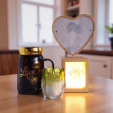 Eternal Love Gift Set: Mug, Lotus Candle & Rotating Heart Lamp