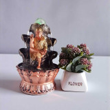Sai Baba Water Fountain & Pink Plant Decor Set SPM-163
