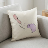 Safe Journey Personalized Jute Cushion with Country Maps
