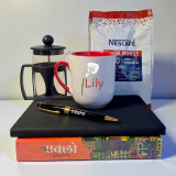 Curated Coffee Lover’s Set – French Press, Mug, Premium Notebook, and Custom Pen SK-1092