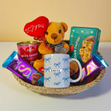 Teddy with Sweets & Personalized Mug for Her JNK-5336