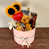 Handcrafted Blooms, Teddy & Sweet Surprises Gift Box BPL-664