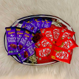 Assorted Chocolates & Rose Gift Tray BPL-696