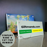 Personalized VAT/PAN Number & Company Name Printed Crystal Glass Frame