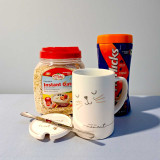 Cozy Mornings: Kitty Mug & Nutritious Breakfast Set HSL-83