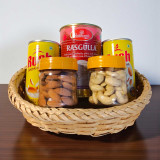 Badam Juice Delight Gift Basket with Rasgulla and Nuts JNK-5404