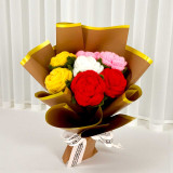 Colourful Crochet Roses Gift Bouquet BPL-709