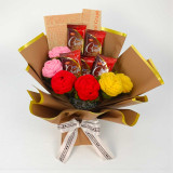 Multi-Colored Roses Crochet & Sweet Indulgence Gift Bouquet SK-1212