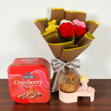 Surprise Globe Ball with Crochet Roses and Chocolates JNK-5411