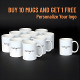 Personalized White Ceramic Mug – Buy 10, Get 1 Free