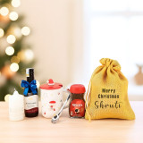 Christmas Treats Pouch with Mug, Mini Red Wine, Candle & Coffee JNK-5445