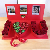 Romantic Keepsake Box with Roses, Chocolates & Personalized Keyring JNK-5493