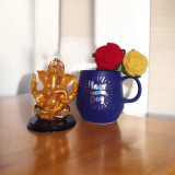Crochet Roses, Golden Ganesha & Printed Mug Gift Set SPM-282