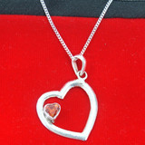 Sweetheart Red Stone Silver Love Pendant (Silver Necklace Included) - Send gifts to Nepal Sweetheart Red Stone Silver Love Pendant (Silver Necklace Included) - Send gifts to Nepal