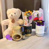 Romantic Crochet Flowers With Sweets Gift Hamper for Couples SK-1369