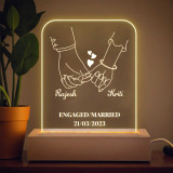 Personalized Romantic Anniversary Theme Engraved Acrylic Lamp With Cable BPL-736
