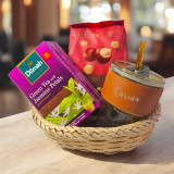 Premium Chocolate & Tea Gift Hamper In Basket SK-1457