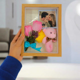 Mini Teddy, Roses & Photo Inside Frame JNK-5673