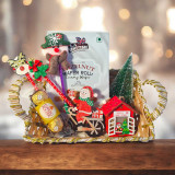 Christmas Hamper with Décor & Sweets in Metal Basket SK-1471
