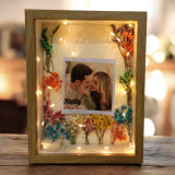 Personalized Photo Frame with Colorful Gypsy Flowers & LED Lights JNK-5714