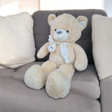 43 In. Cuddle-Size Cream Teddy with Bunny Scarf