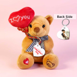 Valentine’s Teddy & Personalized Heart Keyring Gift Set HSL-174