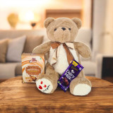 Cream Teddy with Chocolates Gift Set HSL-205