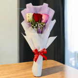 Multi-Color Three Roses Gift Bouquet JNK-5815