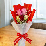 Cheerful Multi-Color Rose Flower Bouquet JNK-5817