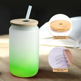 Personalized Name Printed Frosted Green Can Bottle SPM-378