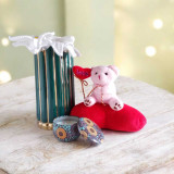 Crochet Lily, Teddy & Candle Vase Gift Set SPM-398