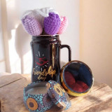 Ceramic Mug, Scented Candle & Crochet Flower Gift Set SPM-403