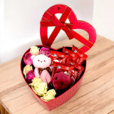Assorted Roses, Chocolates & Cute Teddy Keyring Gift Box SPM-417