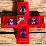 4 Layer Explosion Box with Chocolates & Teddy Keyring JNK-5871