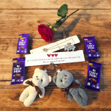 Romantic Surprise Gift Set For Her with Teddy, Rose & Chocolates SK-1530