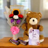Teddy & Chocolates with Crochet Bouquet JNK-5934
