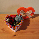 Teddy Keyring with Roses & Lolly Pop Box JNK-5962