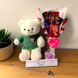 Personalized Locket Gift with Chocolate Bouquet & Candle JNK-5971