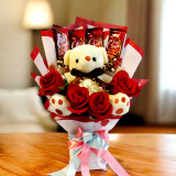 Sweet Roses, Teddy & Chocolate Bouquet SPM-469