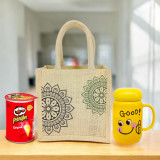 Mandala Jute Bag & Good Vibes Mug Gift Set