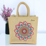 Personalized Name & Mandala Design Jute Bag (10") SPM-478