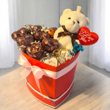 Premium Chocolates, Teddy Keyring & Locket Box for Her JNK-6002