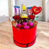 White Wine 750ml, Chocolates & Roses Gift Box JNK-6032