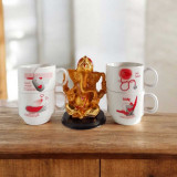 Golden Ganesha & Ceramic Mug Set Gift SPM-512