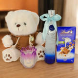 Vodka 200ml with Teddy, Chocolate & Candle JNK-6099